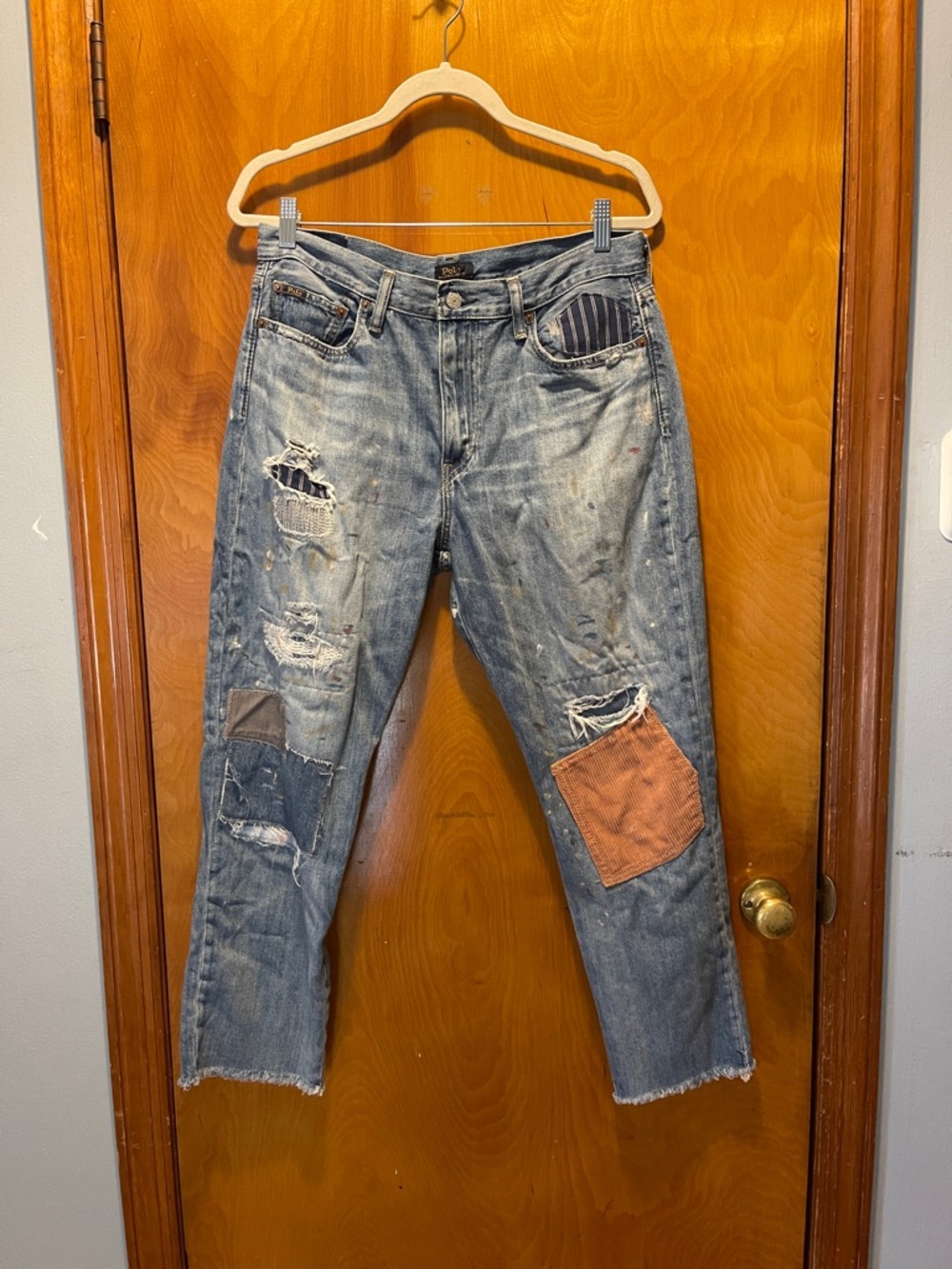 Polo by Ralph Lauren Avery Boyfriend Jeans with Patchwork